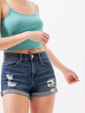 PacSun Super Short Shorty Distressed Denim Shorts